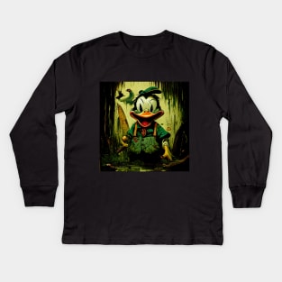 "Psychedelic Haunts: Unique and Colorful Halloween Horrors" Kids Long Sleeve T-Shirt